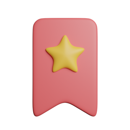Bookmark Star  3D Icon