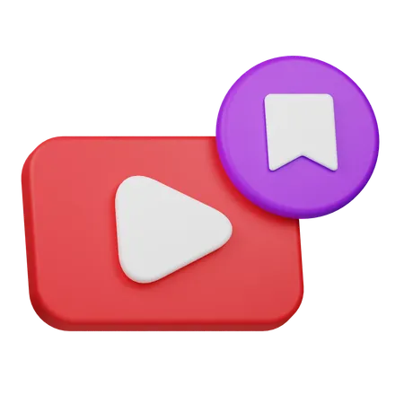 Bookmark Video  3D Icon