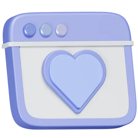 A 3 D Heart Icon Used To Symbolize Bookmarking Webpages With Emotional Attachment Or Liking 3D Icon