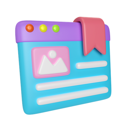 Bookmark Website  3D Icon