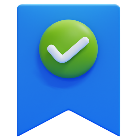 Bookmark With A Check  3D Icon