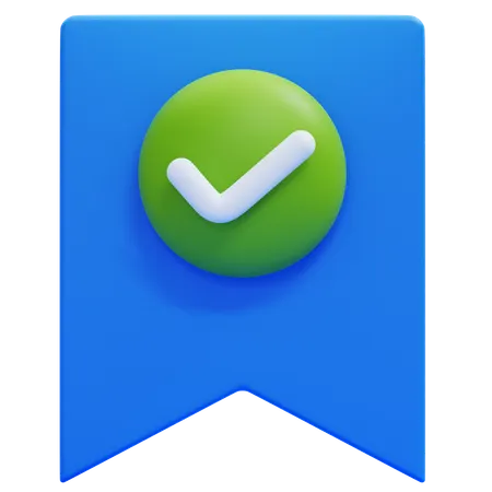 Bookmark With A Check  3D Icon