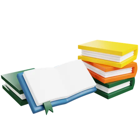 3 D Books With Isolated Background 3D Icon