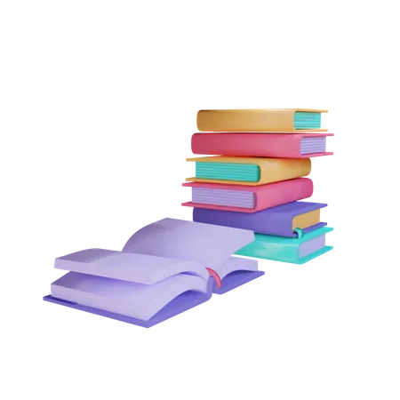 Books  3D Illustration