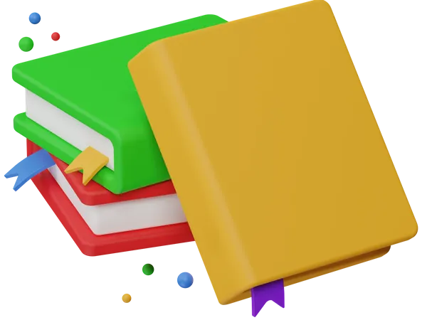 3 D Icon Of Books Illustration 3D Icon