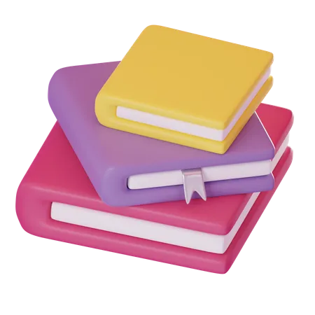 3 D Render Books Icon And Bookmark 3D Icon