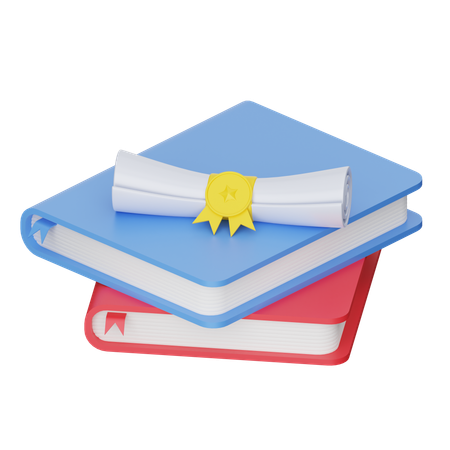 Books And Certificate  3D Icon