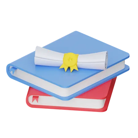 Books And Certificate  3D Icon