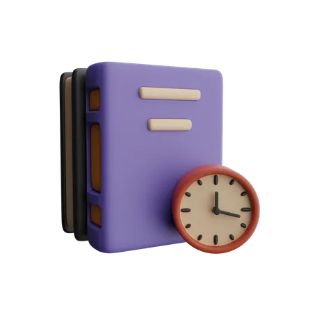 Books and clocks  3D Icon