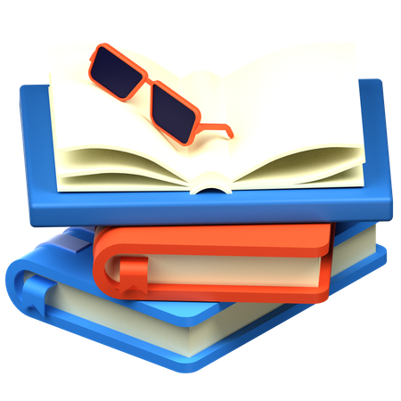 Books And Glasses  3D Icon