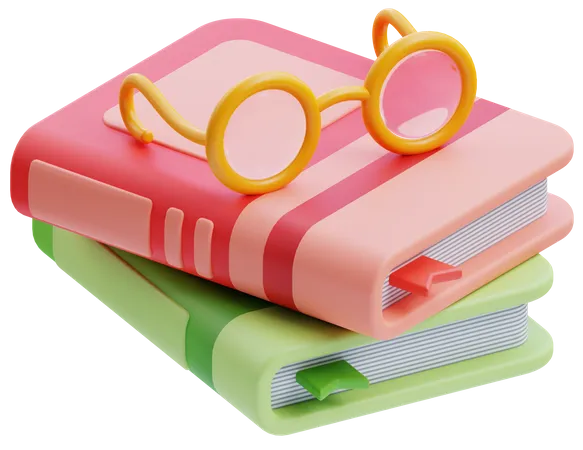 Books and Glasses  3D Icon