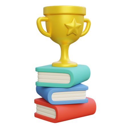 Books And Trophy  3D Icon