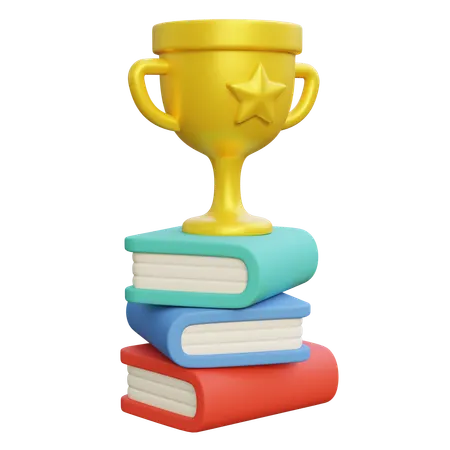 Books And Trophy  3D Icon