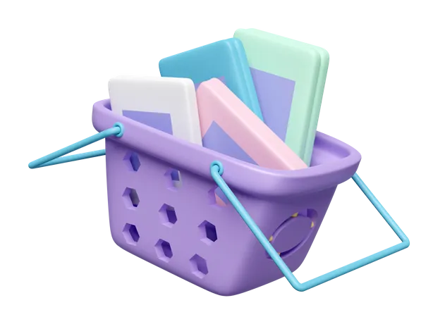 Stack Of Books In A Basket Isolated Education Knowledge Creates Ideas Concept 3D Icon