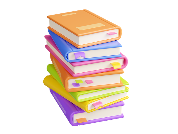 책 더미  3D Icon