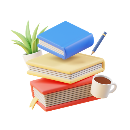 Books Stack  3D Icon