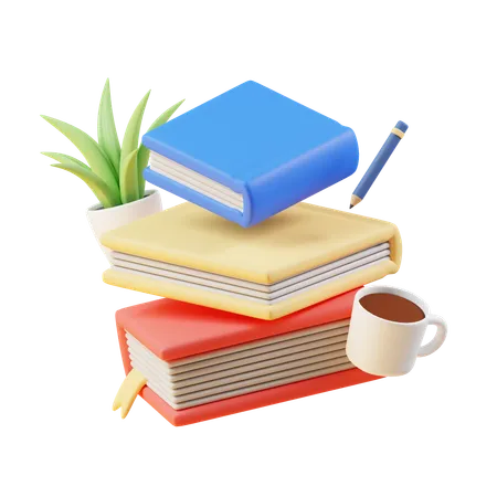 Books Stack  3D Icon