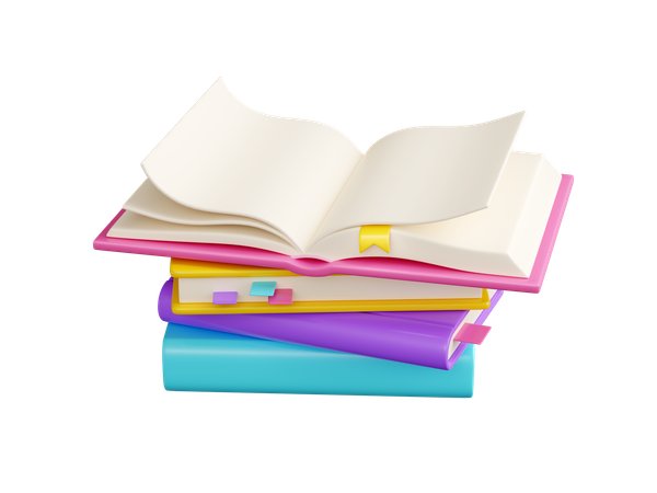 Books Stack  3D Icon