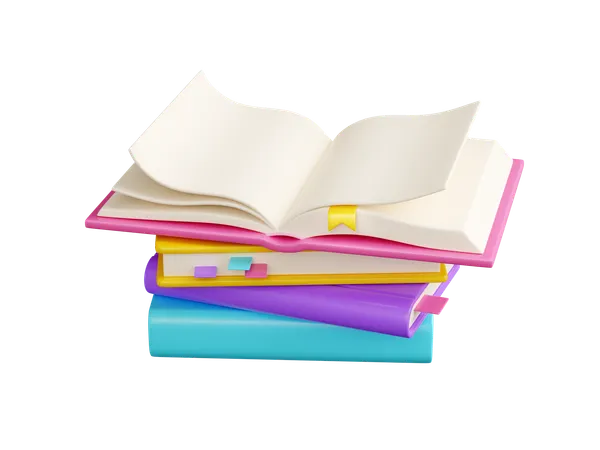 Books Stack  3D Icon
