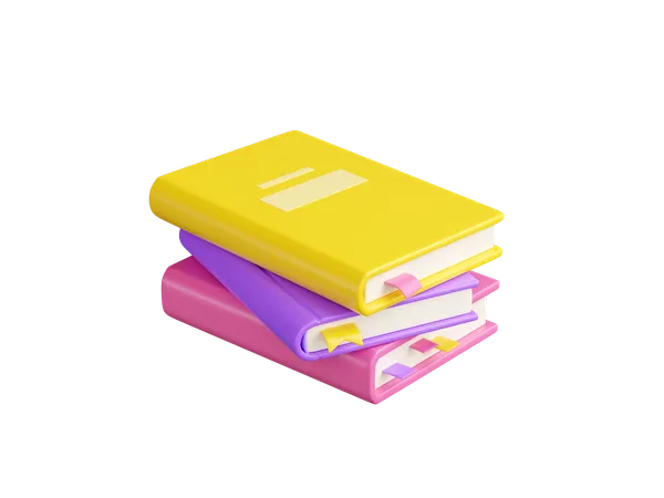 Books Stack  3D Icon