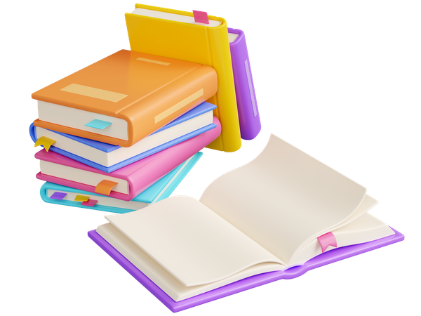 Books Stack  3D Icon