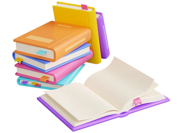 Books Stack  3D Icon