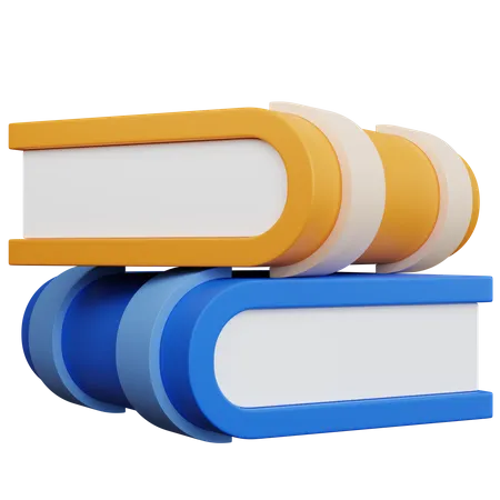 3 D Rendering Two Yellow And Blue Books Isolated 3D Icon