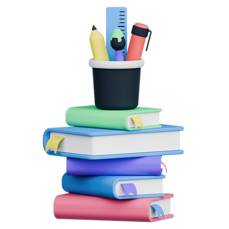 Books Stacks  3D Icon