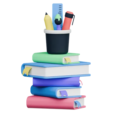 Books Stacks  3D Icon