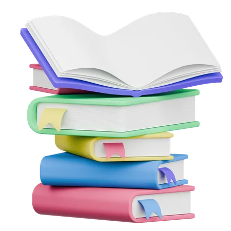 Books Stacks  3D Icon