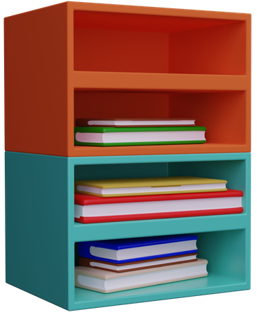 Books Table  3D Illustration