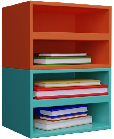 Books Table  3D Illustration