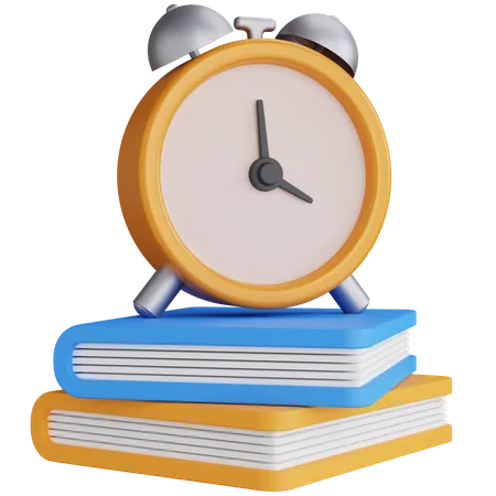 Books With Alarms 3D Icon