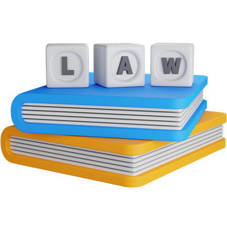 Books With Law Dice 3D Icon