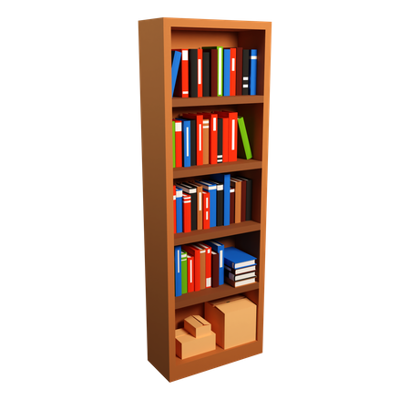 Bookshelf  3D Illustration