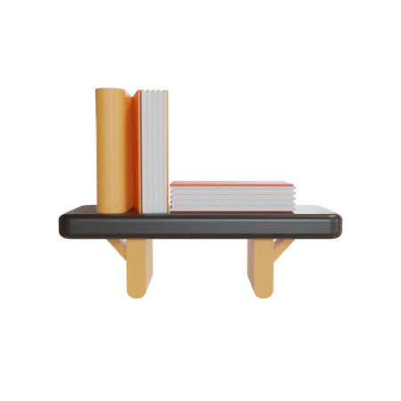 Bookshelf 3D Illustration