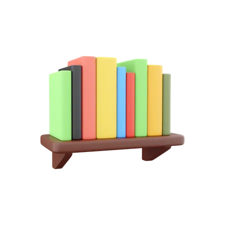 3 D Rendering Of Books On A Shelf In Different Colors 3 D Rendering Books Bookshelf Icon 3D Icon