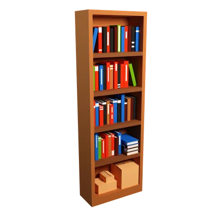 3 D Low Poly Bookcase With Books 3D Illustration
