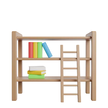 Books Shelf Library 3D Icon