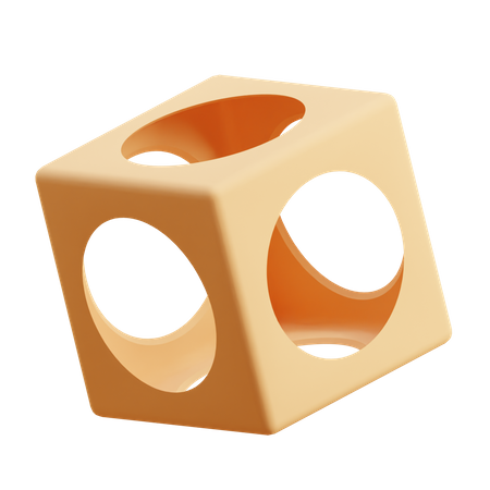 Boolean Cube 3D Illustration