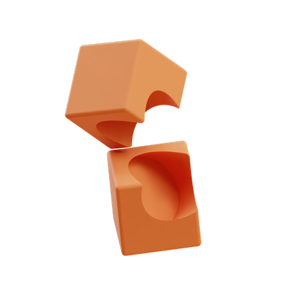 Boolean Cubes 3D Illustration