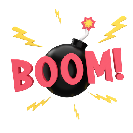 BOOM-Aufkleber  3D Sticker