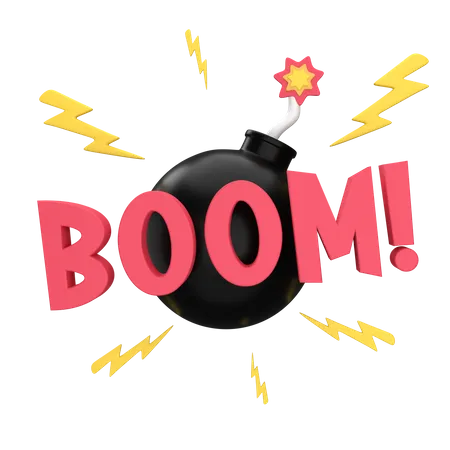 BOOM-Aufkleber  3D Sticker