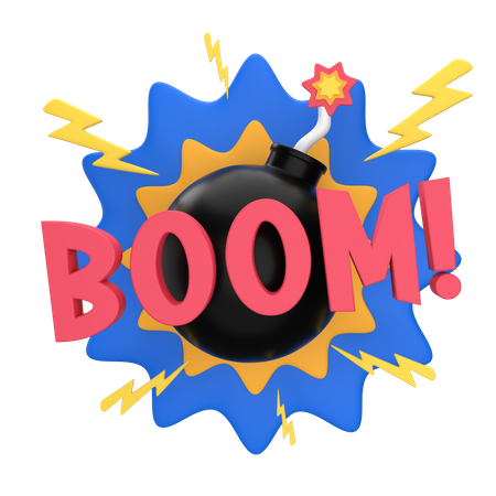 BOOM-Aufkleber  3D Sticker