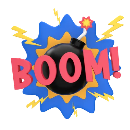 BOOM-Aufkleber  3D Sticker