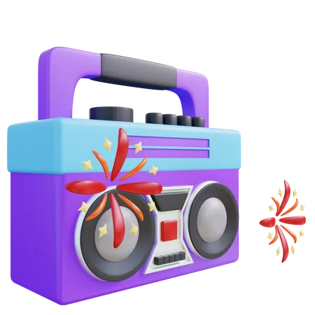 Ilustracao 3 D Boombox 3D Icon