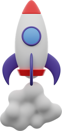 Boost Rocket  3D Illustration