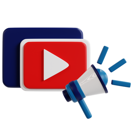 Boost YouTube Visibility Marketing  3D Icon