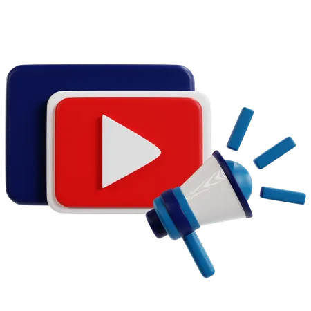 Boost YouTube Visibility Marketing  3D Icon