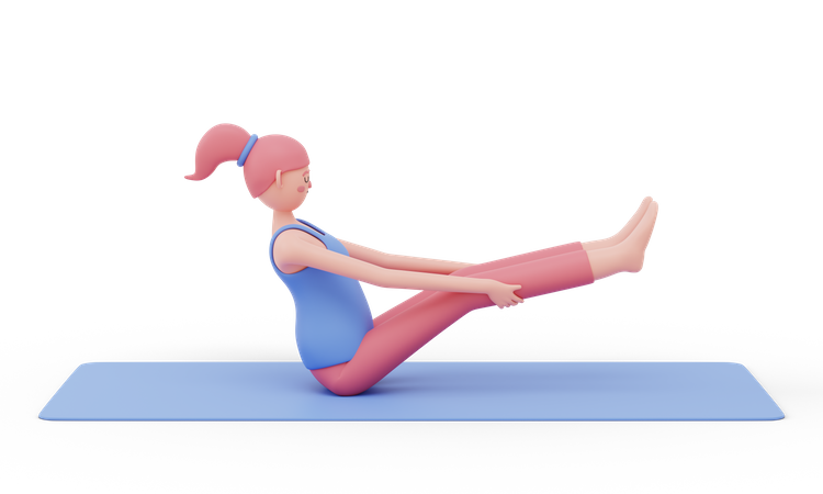 Boot-Yoga-Pose  3D Illustration